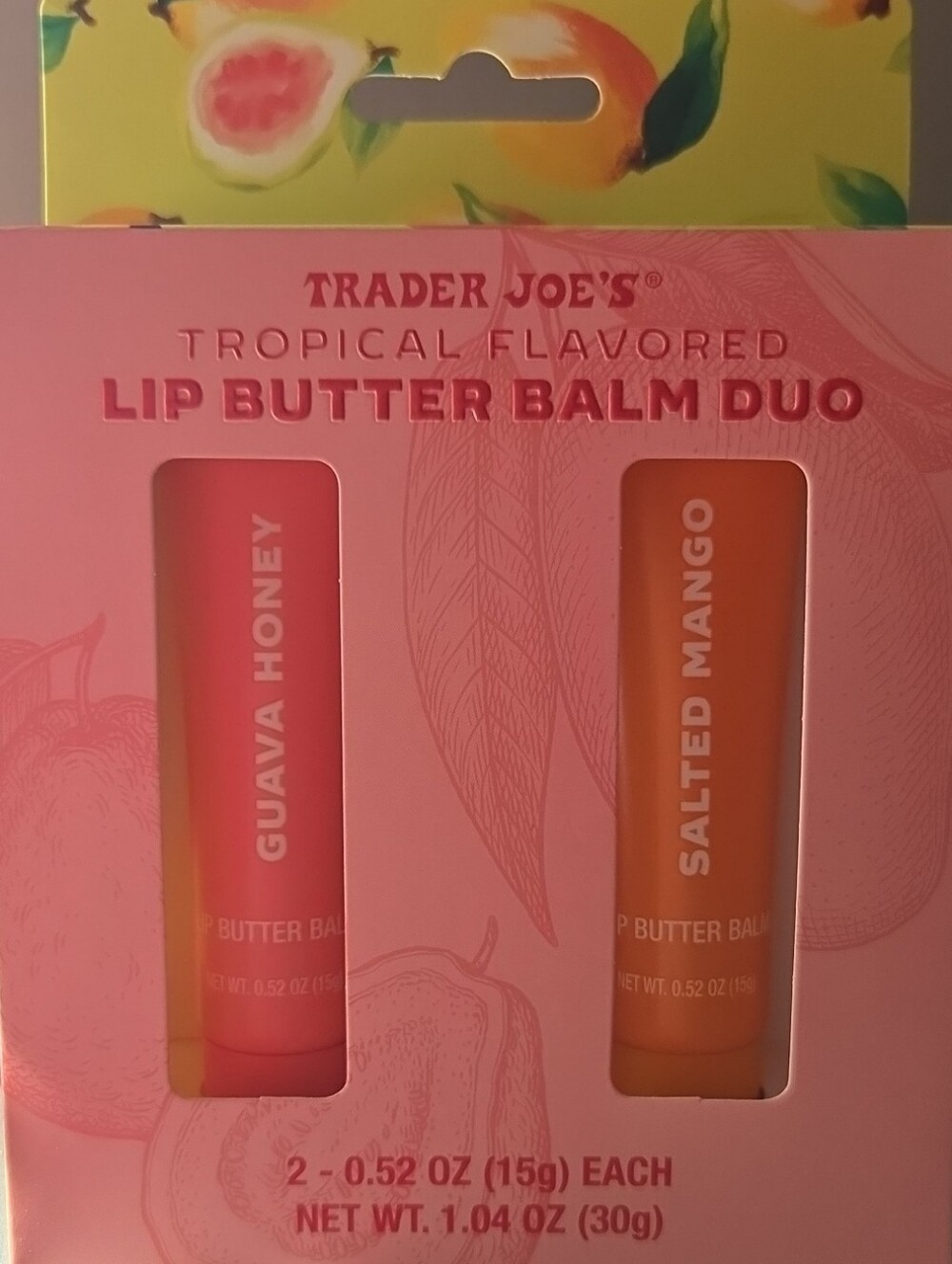 Trader Joe's Tropical Lip Butter Duo Guava Honey Mango NIP 2026
